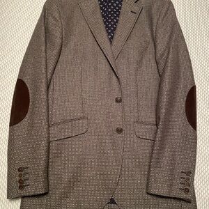El Ganso Brown Tweed Blazer with Elbow Patches